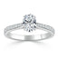 0.94 CT Oval Cut Solitaire Moissanite Engagement Ring With Pave Setting - crownmoissanite