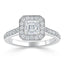 1.05 CT Asscher Cut Halo Pave Setting Moissanite Engagement Ring - crownmoissanite