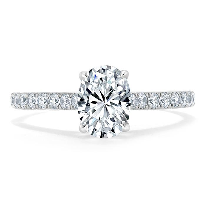 0.94 CT Oval Shaped Moissanite Solitaire Engagement Ring - crownmoissanite
