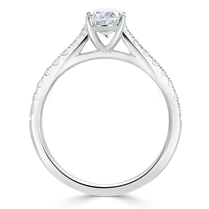0.94 CT Oval Shaped Moissanite Solitaire Engagement Ring - crownmoissanite