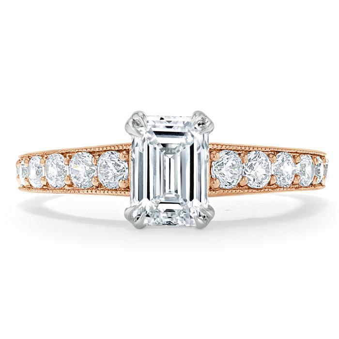 0.75 CT Emerald Cut Solitaire Moissanite Engagement Ring - crownmoissanite