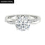 1.85 CT Round Cut Solitaire Twisted Pave Moissanite Engagement Ring - crownmoissanite