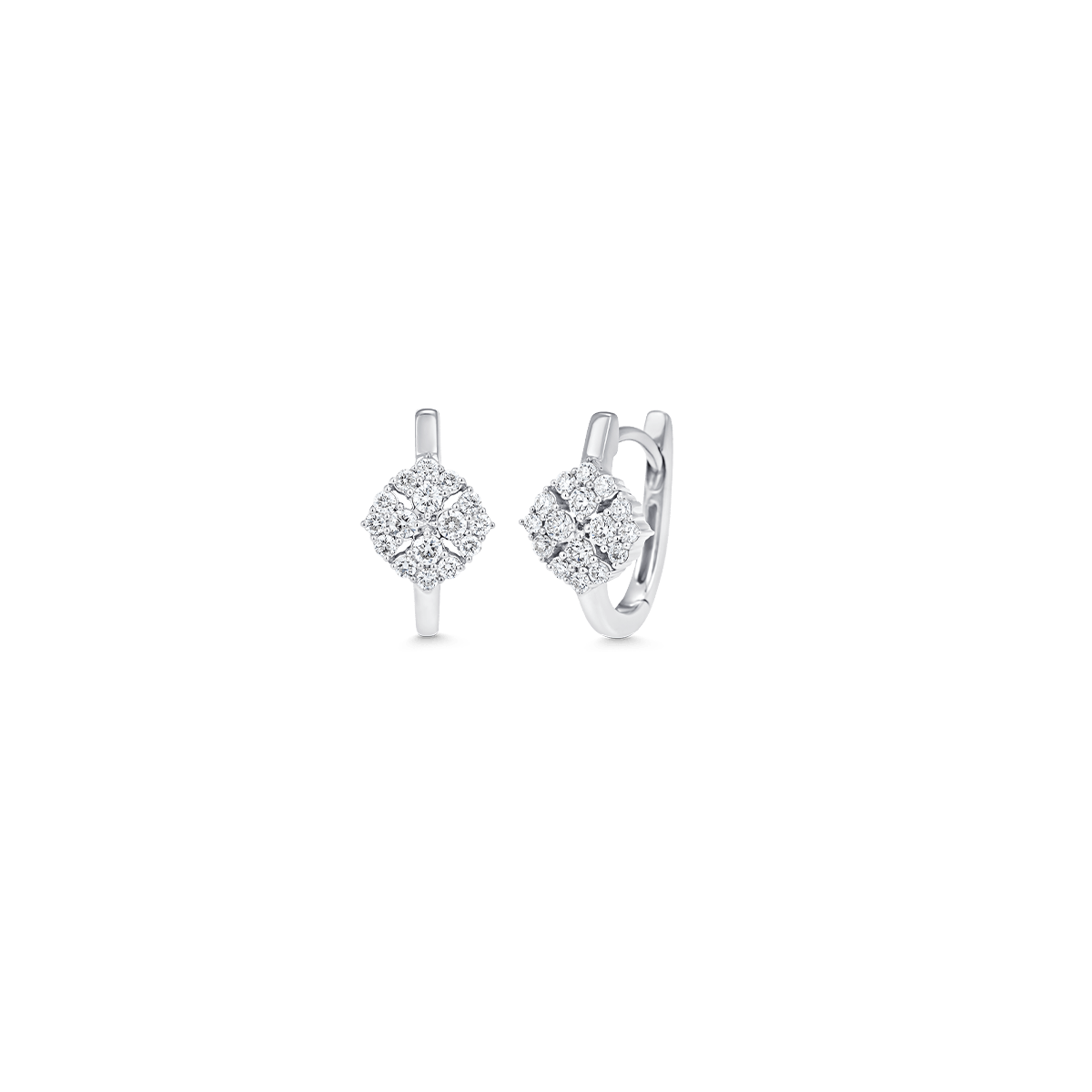 0.42 TCW Round Moissanite Diamond Huggie Earrings - crownmoissanite