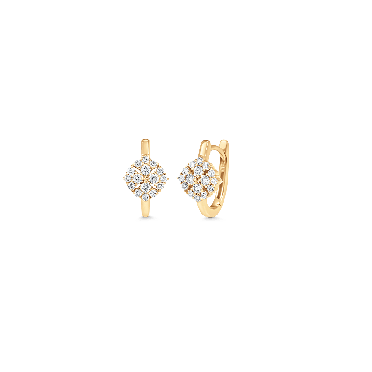 0.42 TCW Round Moissanite Diamond Huggie Earrings - crownmoissanite