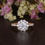 1.35 CT Round Cut Halo Moissanite Engagement Ring - crownmoissanite