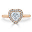 1.0 CT Heart Cut Halo Moissanite Engagement Ring - crownmoissanite