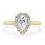 1.0 CT Pear Cut Halo Moissanite Engagement Ring - crownmoissanite
