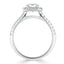 1.0 CT Asscher Shaped Moissanite Halo Split Shank Engagement Ring - crownmoissanite