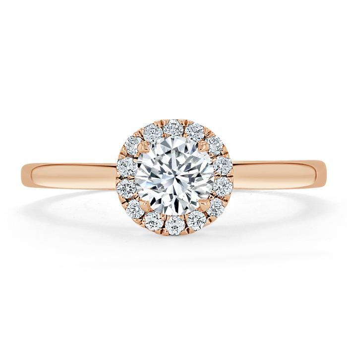 0.75 CT Round Cut Halo Moissanite Engagement Ring - crownmoissanite