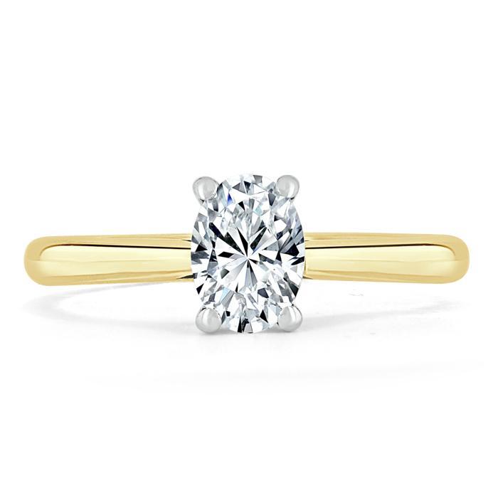 0.75 CT Oval Cut Solitaire Moissanite Engagement Ring - crownmoissanite
