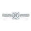 1.0 CT Asscher Cut Solitaire Moissanite Engagement Ring With Chanel Pave Setting - crownmoissanite