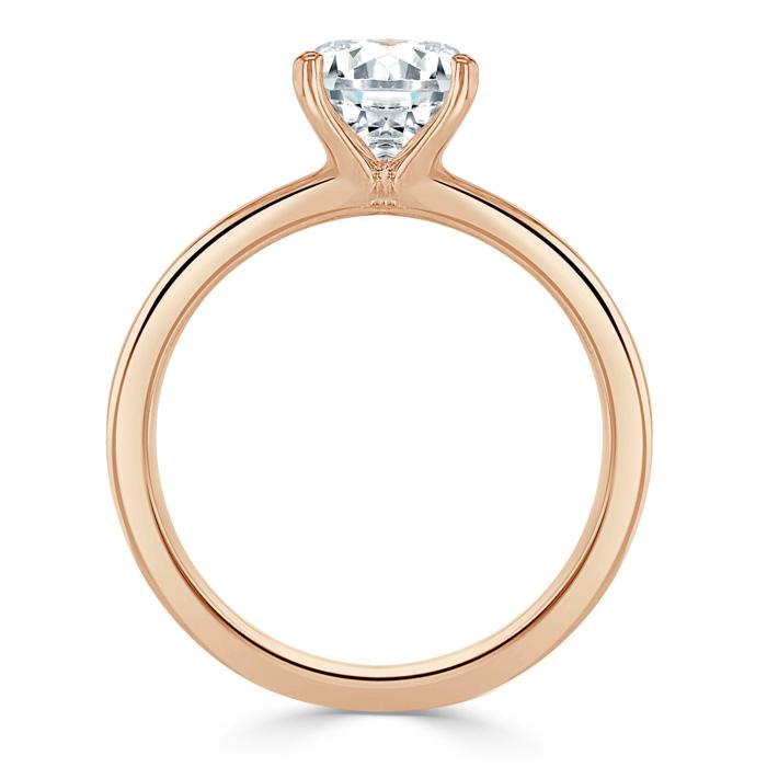 0.75 CT Round Cut Solitaire Moissanite Engagement Ring - crownmoissanite