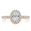 0.94 CT Oval Shaped Moissanite Halo Engagement Ring - crownmoissanite
