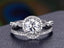 1.5 CT Round Shaped Moissanite Halo Bridal Ring Set - crownmoissanite