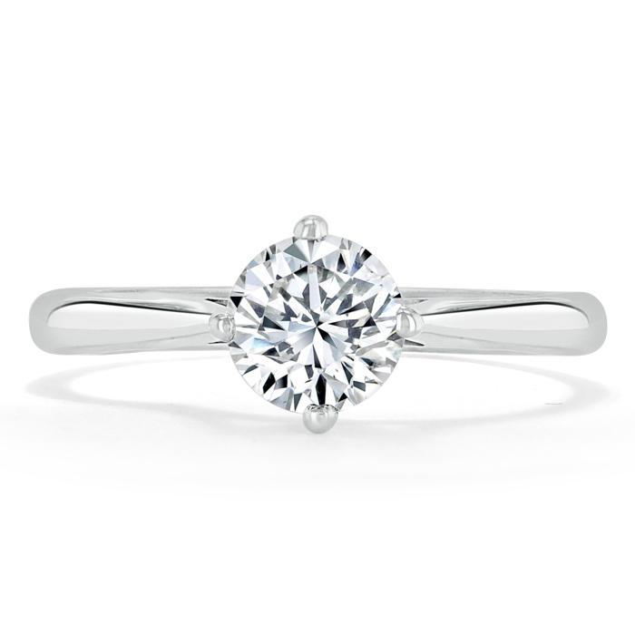 0.75 CT Round Cut Solitaire Moissanite Engagement Ring - crownmoissanite