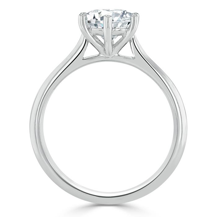 0.75 CT Round Shaped Moissanite Solitaire Engagement Ring - crownmoissanite