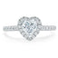 1.0 CT Heart Cut Halo Moissanite Engagement Ring With Pave Setting - crownmoissanite