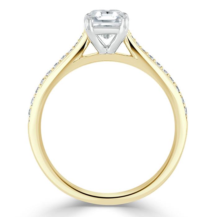 1.0 CT Asscher Shaped Moissanite Solitaire Engagement Ring - crownmoissanite