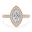 1.0 CT Marquise Shaped Moissanite Halo Engagement Ring - crownmoissanite