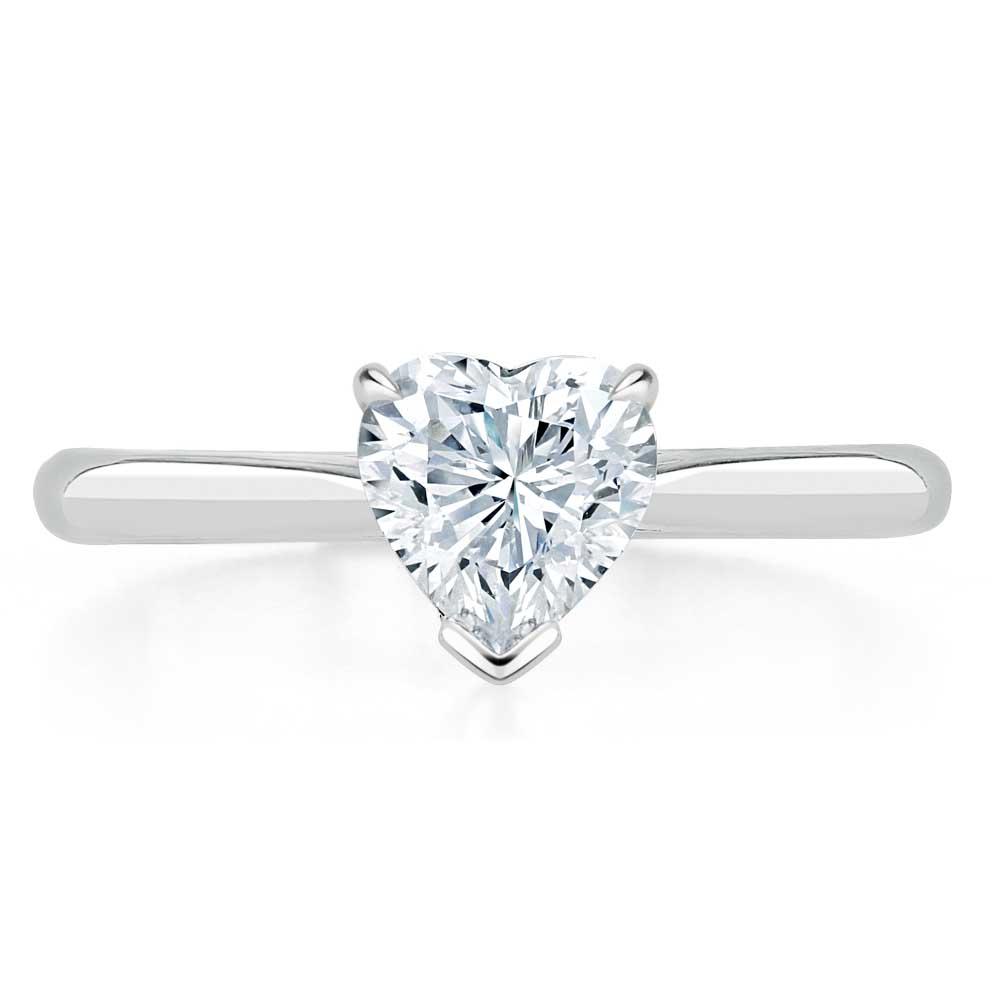 1.0 CT Heart Shaped Moissanite Solitaire Engagement Ring - crownmoissanite