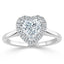 1.0 CT Heart Cut Halo Moissanite Engagement Ring - crownmoissanite