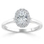 0.75 CT Oval Cut Halo Moissanite Engagement Ring - crownmoissanite