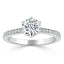 0.75 CT Round Cut Solitaire Moissanite Engagement Ring With Channel Setting - crownmoissanite