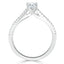 0.75 CT Oval Cut Solitaire Split Shank Style Moissanite Engagement Ring - crownmoissanite
