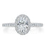 0.94 CT Oval Cut Halo Moissanite Engagement Ring With Pave Setting - crownmoissanite
