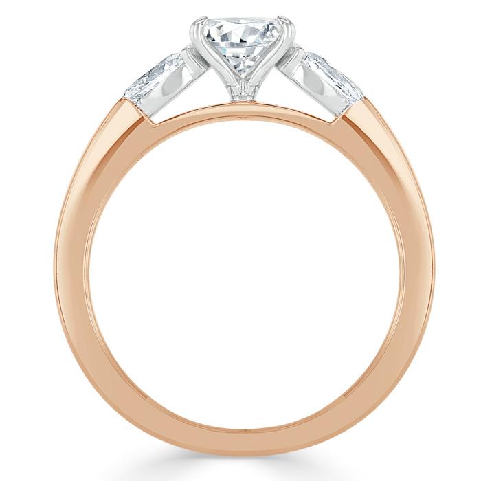 0.75 CT Oval Shaped Moissanite Three Stones Engagement Ring - crownmoissanite