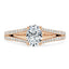 0.75 CT Oval Cut Solitaire Split Shank Style Moissanite Engagement Ring - crownmoissanite