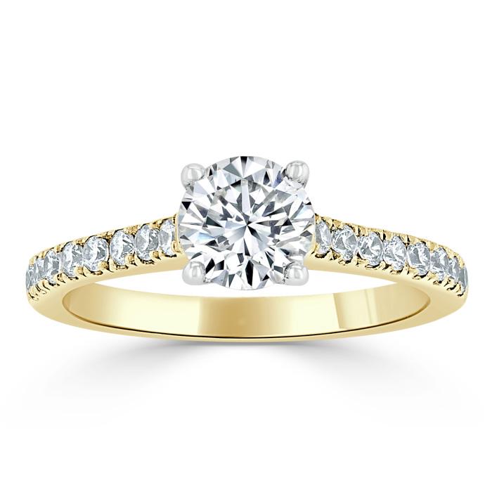 0.75 CT Round Cut Solitaire Moissanite Engagement ring - crownmoissanite