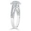 0.94 CT Oval Shaped Moissanite Halo Split Shank Engagement Ring - crownmoissanite