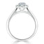 1.0 CT Pear Cut Halo Moissanite Engagement Ring - crownmoissanite