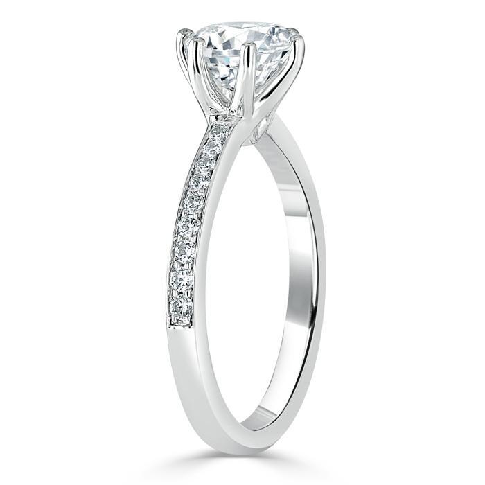 0.75 CT Round Shaped Moissanite Solitaire Engagement Ring - crownmoissanite