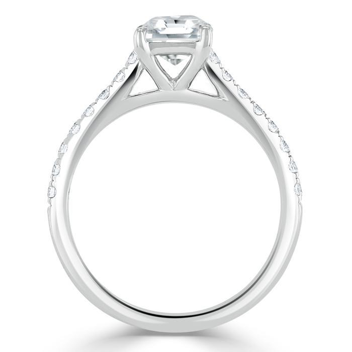 1.0 CT Asscher Shaped Moissanite Solitaire Engagement Ring - crownmoissanite