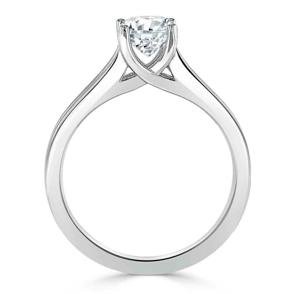 1.0 CT Asscher Cut Solitaire Split Shank Setting Moissanite Engagement Ring - crownmoissanite