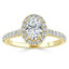 0.94 CT Oval Cut Halo Moissanite Engagement Ring With Pave Setting - crownmoissanite