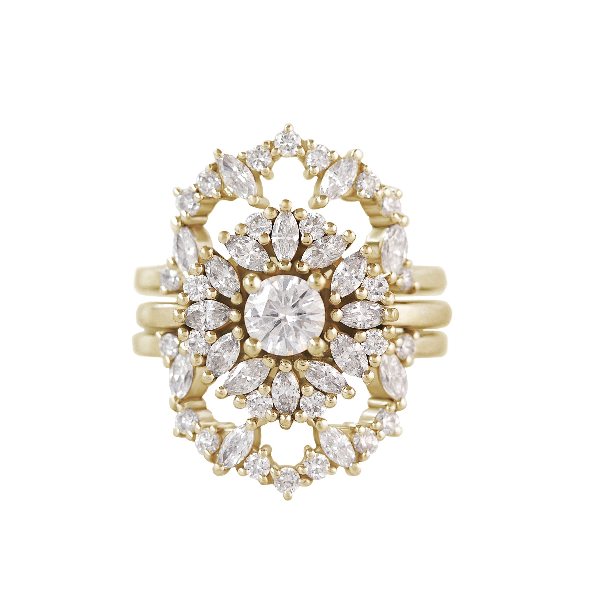 0.50 CT Round Moissanite Art deco Engagement Ring