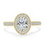 1.0 CT Oval Cut Halo Pave Moissanite Engagement Ring - crownmoissanite