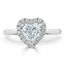 1.0 CT Heart Cut Halo Moissanite Engagement Ring - crownmoissanite