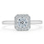 0.75 CT Asscher Shaped Moissanite Halo Engagement Ring - crownmoissanite