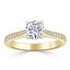 0.75 CT Round Cut Solitaire Moissanite Engagement Ring With Channel Setting - crownmoissanite