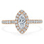 1.0 CT Marquise Cut Halo Moissanite Engagement Ring With Pave Setting - crownmoissanite