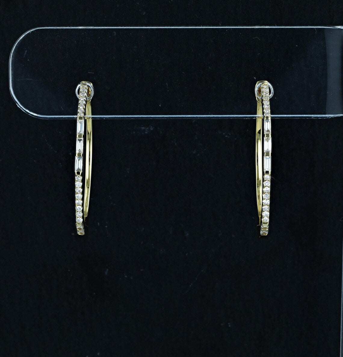 0.40 TCW Round Moissanite Diamond Hoop Earrings - crownmoissanite