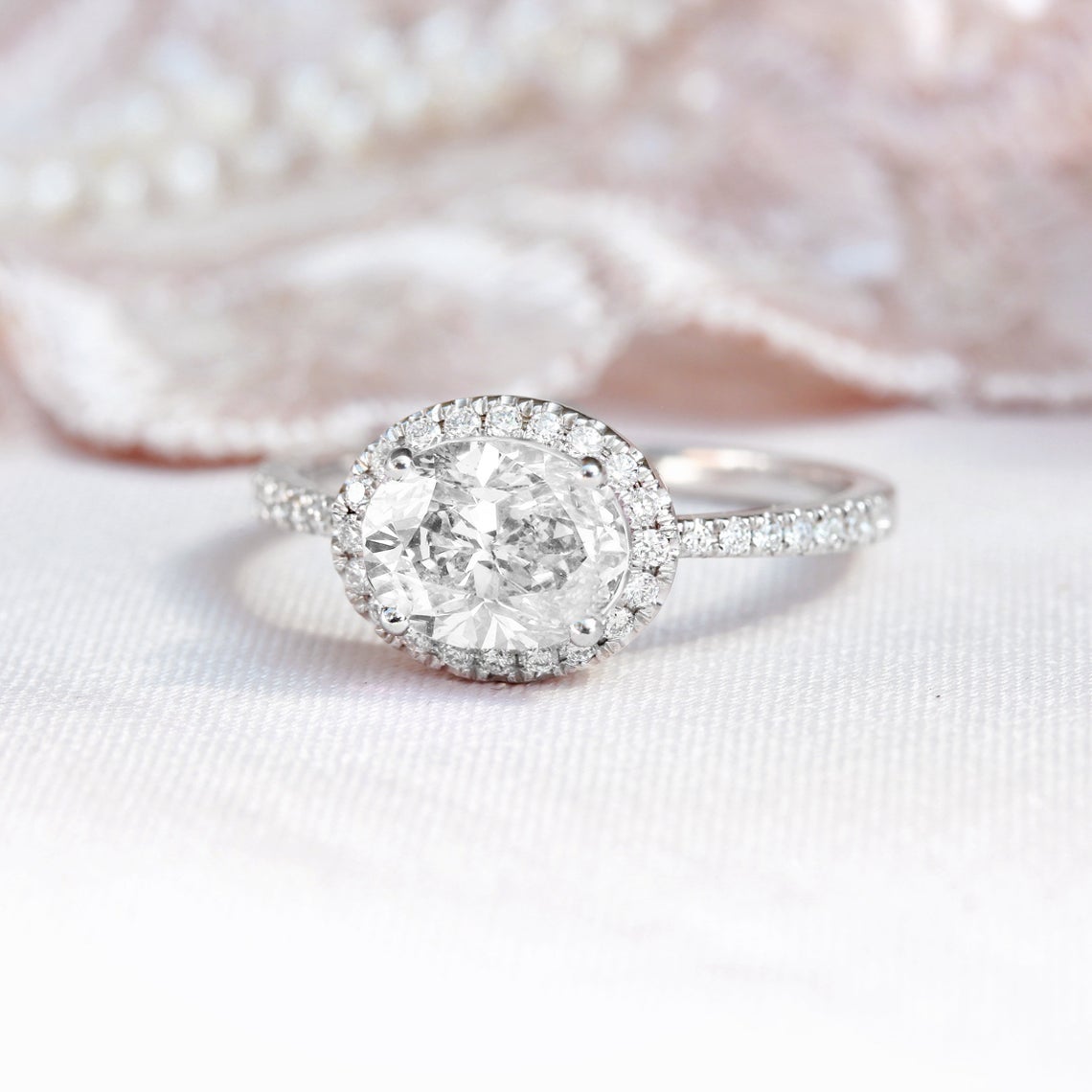 1.0 CT Oval Moissanite Vintage Engagement Ring