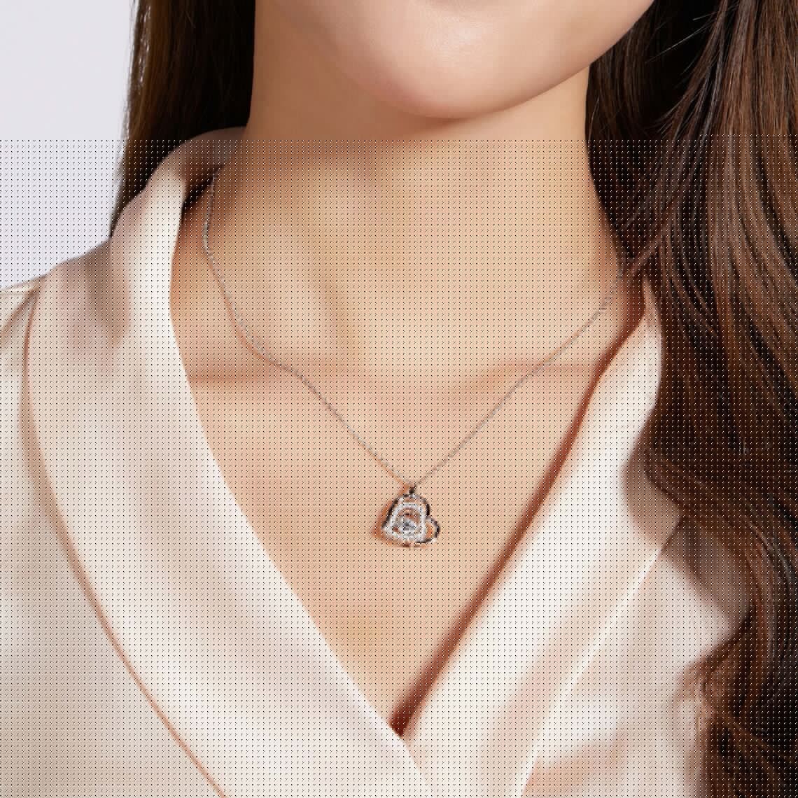 0.50 CT Round Moissanite Diamond Heart Shaped Pendant Necklace - crownmoissanite