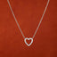 0.13 TCW Round Moissanite Diamond Heart Shaped Necklace - crownmoissanite