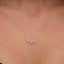0.10 TCW Round Moissanite Diamond Wing Pendent Necklace - crownmoissanite
