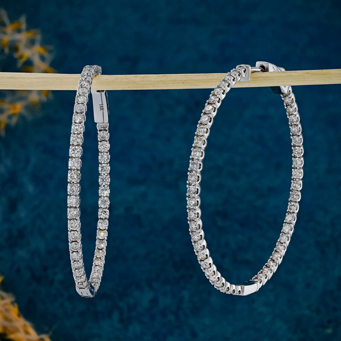 2.30 TCW Round Moissanite Diamond Hoop Earrings - crownmoissanite